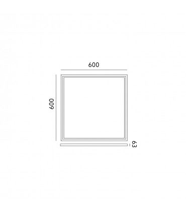 Cadre blanc de montage en saillie pour dalle LED 60*60cm profondeur 63mm