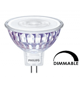 Ampoule Master LEDspot Philips MR16 DIM 7W substitut 50w 660lumens blanc chaud 2700K Gu5.3