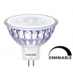 Ampoule Philips Mas LEDspot VLE MR16 DIM 7W substitut 50w 621lumens blanc chaud 2700K Gu5.3