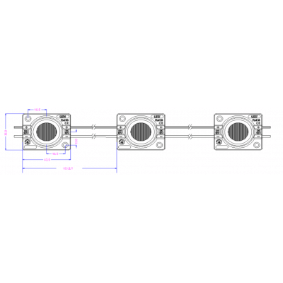Chaîne de 30 modules 1.44W/M White 6000k 12V Etanche IP67