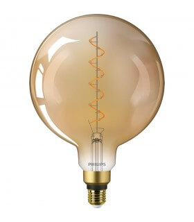 Ampoule LED POIRE AMBRÉ ST64 30W E27 lumière chaude jaune 14 x 6 cm