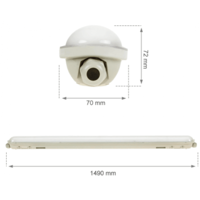 Réglette LED Limea Gigant 52W 8000 lumens blanc froid 4000K IK09