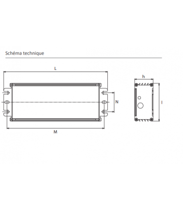 Alimentation LED métallique DC DIM PUSH + DALI 400W 24V 16.7A Etanche IP67