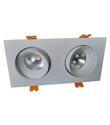 Lited Encastré led orientable DOS blanc 2*9W 4000K blanc froid 1790lumens