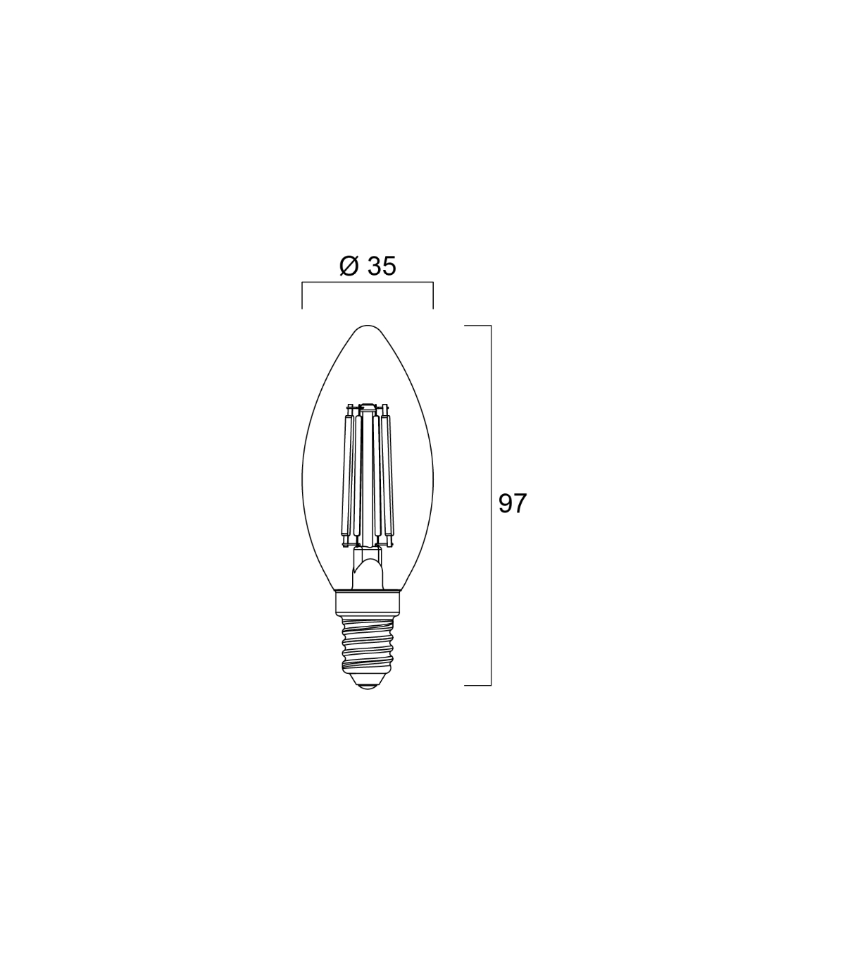 Ampoule flamme LED E14 blanc froid 250 lm 4 W SYLVANIA