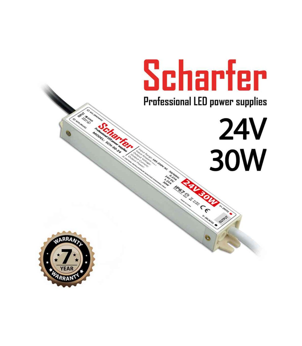 Alimentation LED Métallique SCHARFER 30W 24v 1.25A IP67 SCH-30-24