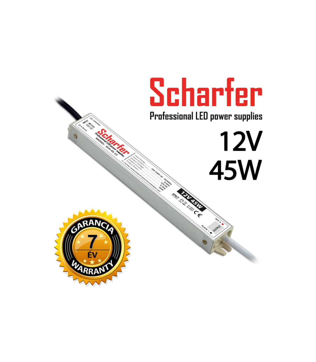 Alimentation LED Métallique SCHARFER 45W 12v 3.75A IP67 SCH-45-12