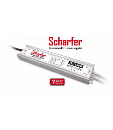 Alimentation LED Métallique SCHARFER 150W 12v 12.5A Etanche IP67 SCH-150-12
