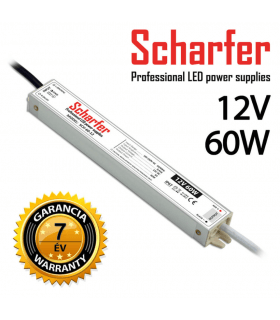 Alimentation LED Métallique SCHARFER 60W 12v 5A Etanche IP67 SCH-60-12