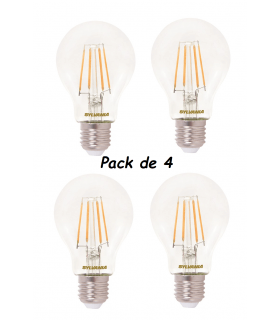 PACK DE 4 Ampoules LED SYLVANIA TOLEDO RETRO A60 7W substitut 60w 806LM 827 E27