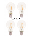 PACK DE 4 Ampoules LED SYLVANIA TOLEDO RETRO A60 7W substitut 60w 806LM 827 E27