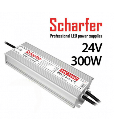 Alimentation LED Métallique SCHARFER 300W 24v 12.5A Etanche IP67 SCH-300-24