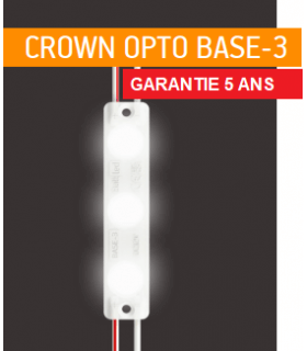 CROWN OPTO BASE-3 Chaîne de 20 modules 1.2w/module blanc 7000K-7500K 12V IP66 160° BMP-S3-O3UH160CW120-B3