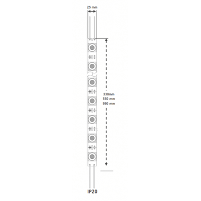 Baltled Barre Led Rigide EDGELIT 17W 1275lumens Blanc-6500K 24V IP20 550MM blbp550A15