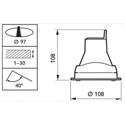 PHILIPS FUGATO MBS244 1xCDM-Tm20W/830 EB 24 PI WH