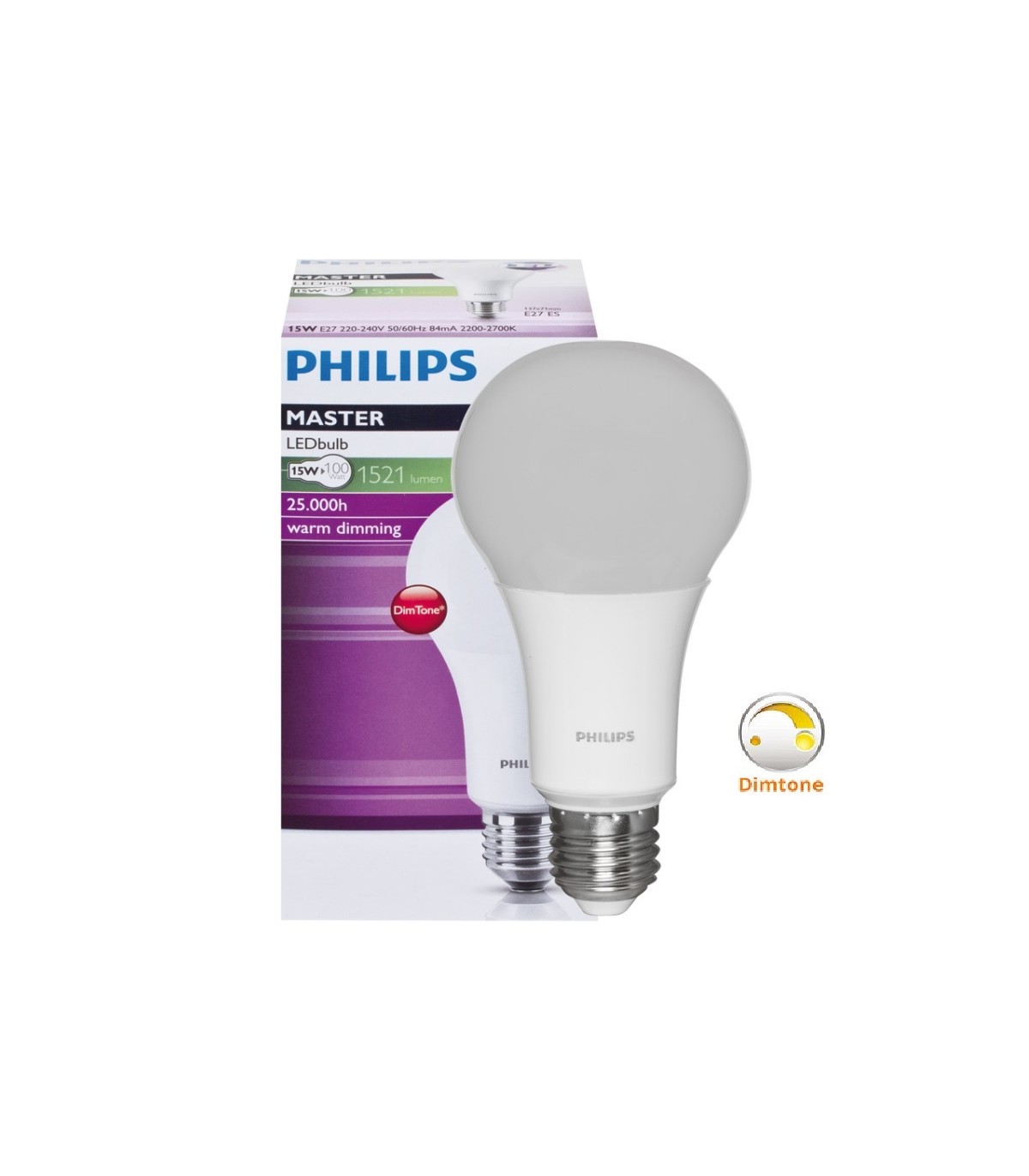 Ampoule Dimmable Philips MASTER LEDbulb 11w substitut 75W 1055lumens blanc  chaud 2200K-2700K E27