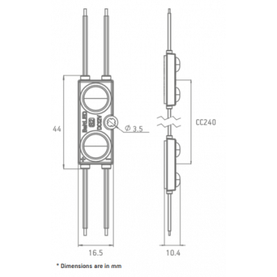 CROWN OPTO S2 Chaîne de 40modules 1w/module blanc 6500K 12V IP67 160°