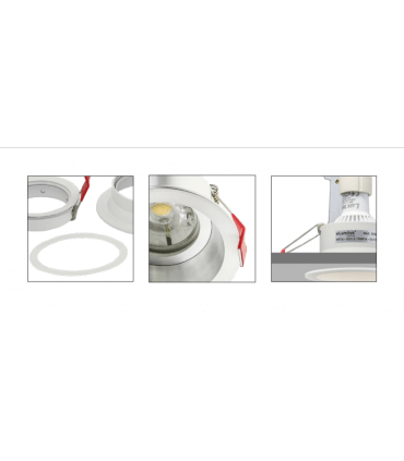 Spot LUMITEK ZEN IP65 BLANC encastrable diam extérieure 92mm 12V pour lampe à culot GU5.3 ou 230V pour GU10