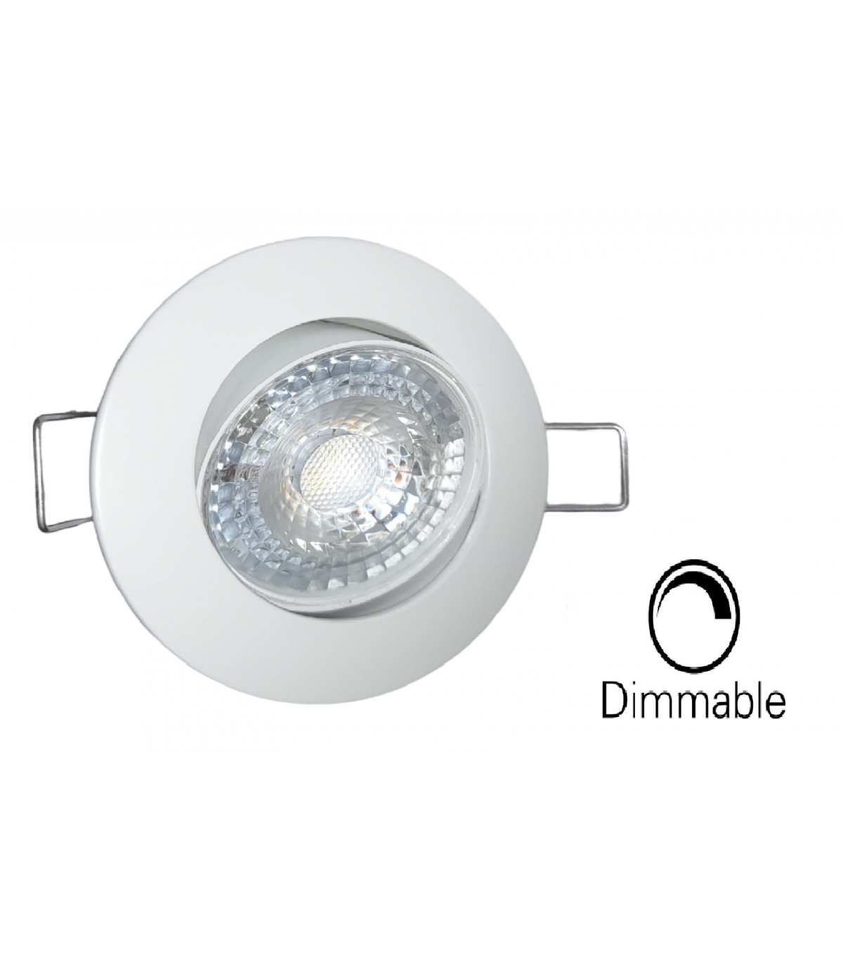 Kit Spot LED GU10 encastrable Rond Blanc avec une ampoule 8W