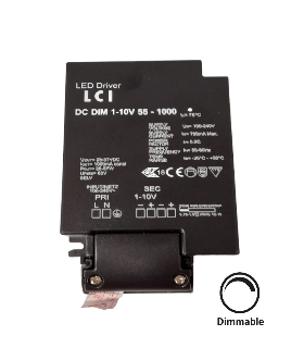 Driver led dimmable 1-10V 55W 1000mA IP20
