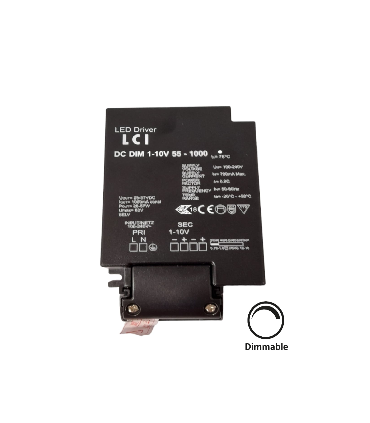 Driver led dimmable 1-10V 55W 1000mA IP20