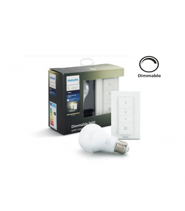 Kit Philips HUE ampoule led 9w substitut 60w 806lumens Blanc chaud dimmable avec interrupteur variateur