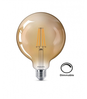 Ampoule led Philips LED Classic 7.2w substitut 50W G93 blanc trés chaud 2200k E27 GOLD Dimmable