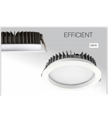 Encastré LED EFFICIENT 34W 2650 lumens 4000K blanc froid IP44 diamètre de perçage 210mm
