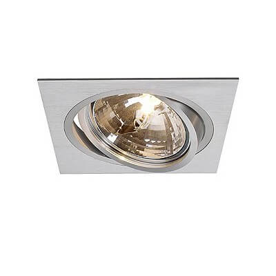 Spot encastrable carée alu brossé orientable GU5.3