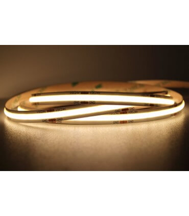 Ruban LED COB 10W/mètre 24V 980LED/mètre Blanc chaud 3000k 5m