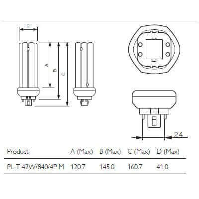 PHILIPS MASTER PL-T 42W/840/4P 1CT 611376