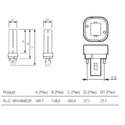 kosnic Exun-D 13W/840 blanc froid 2P culot G24D-1 5060063421599