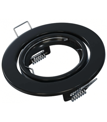 ROKA Spot à encastrer rond orientable  noir pour lampe GU10 et Gu5.3 diamètre de perçage 70mm