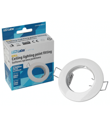 ROKA Spot à encastrer rond fixe blanc pour lampe GU10 et Gu5.3 diamètre de perçage 51mm