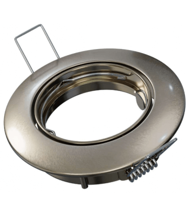 OPRA Spot à encastrer rond orientable alu brossé pour lampe GU10 ou Gu5.3 diamètre de perçage 75mm