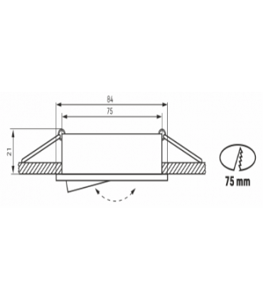 OPRA Spot à encastrer rond orientable satin pour lampe GU10 et Gu5.3 diamètre de perçage 75mm