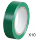 Lot de dix Rubans Adhésif Isolant vert 15mmx10m