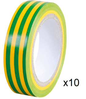 Ruban Adhésif isolan vert/jaune 15x10m