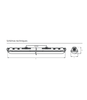 Réglette LED LCI ETANCHLED EMERGENCY IP65 40W 4000K 1200mm 5200lm blanc froid 4000K IK10