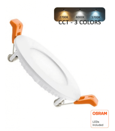 Spot LED encastré Superslim 6W CCT 2700-4000-5700K 600lumen diamètre de perçage 70mm