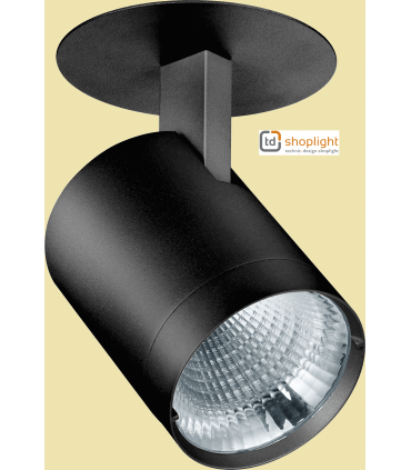 Projecteur encastré TD-SHOPLIGHT CUP-E Noir 23W 3290lumen 3000K blanc chaud diamètre de perçage 90mm