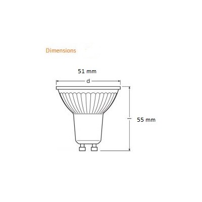 Lampe LED à réflecteur DIM 575lm PAR16 GU10 8W substitut 80W 36° 2700K