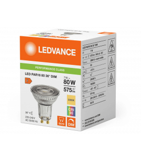 Ampoule LED OSRAM PAR16 7W substitut 80W 575lumen blanc neutre 3000K dimmable GU10