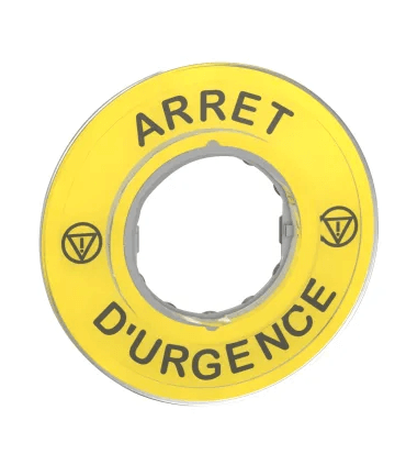 Etiquette de marquage 3D Schneider Electric, à utiliser avec Bouton-poussoir d'arrêt d'urgence à tête bombée