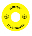 Harmony étiquette circulaire Ø60mm jaune logo EN13850 ARRET D URGENCE pr ZBZ3605 - ZBY9130T