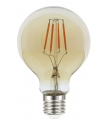 Ampoule LED verre ambré Forme G95 6w substitut 50W 600lm blanc chaud 2700k E27