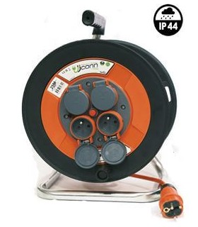 Enrouleur de Câble Électrique UJCONN - 50m 4 Prises avec T 3 x 1,5 IP44