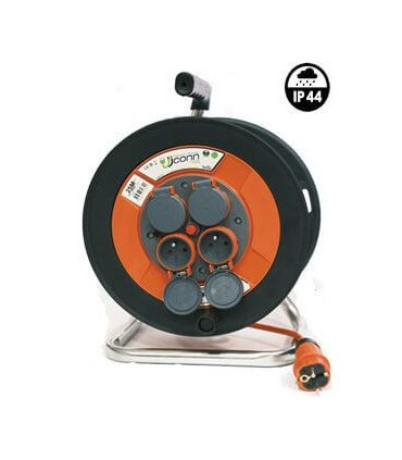 Enrouleur de Câble Électrique UJCONN - 50m 4 Prises avec T 3 x 1,5 IP44