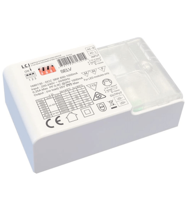 Alimentation LED MULTI COURANT CC DCC 38W de 650 à 1000mA 220-240v
