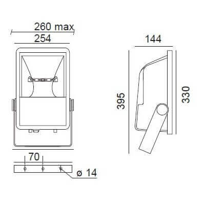 Projecteur iodure Leuci Clarias 70w concentrique